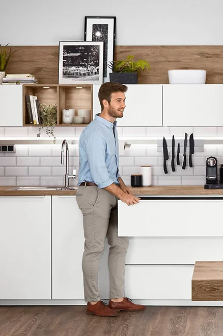 Individuell angepasste Arbeitshöhe in ergonomischer Küche 