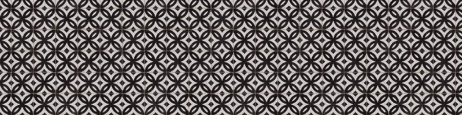 Nahtloses monochromatisches Muster mit einer rhythmischen Anordnung abstrakter geometrischer Formen, das einen modernen und stilvollen Hintergrund für Webdesign bietet.