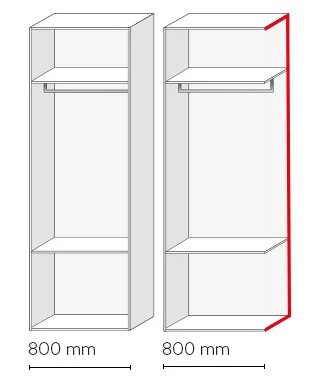 Skizze Kleiderschrank Breite 800 mm 