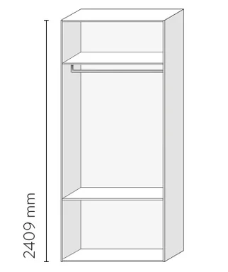 Skizze Kleiderschrank XL-Höhe 2409 mm 