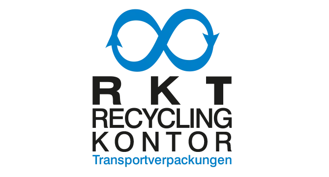 Logo des Recycling Kontors mit dem unendlichen Recycling-Symbol, das auf nachhaltiges Management von Transportverpackungsmaterialien hinweist.